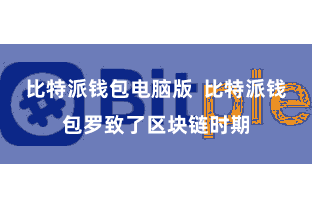 比特派钱包电脑版 比特派钱包罗致了区块链时期
