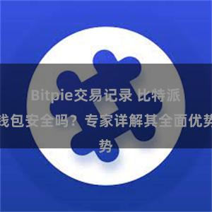 Bitpie交易记录 比特派钱包安全吗？专家详解其全面优势