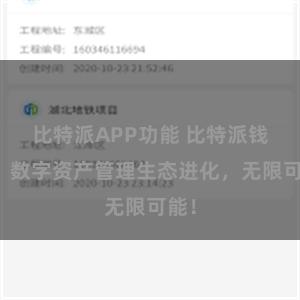 比特派APP功能 比特派钱包：数字资产管理生态进化，无限可能！