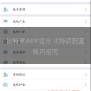 比特派APP官方 比特派配置技巧指南